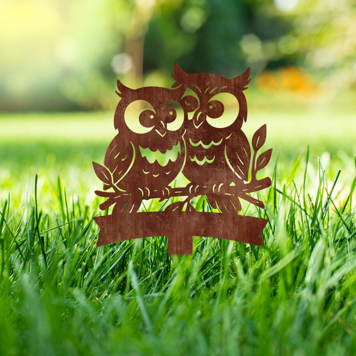 E-shop 【2D Flat】 2D Flat - [2D Flat] Ein Geschenk für alle , ein rostfarbener Eulen-Acryl-Gartenstake, gedruckt in 2D, ideal für Balkon- und