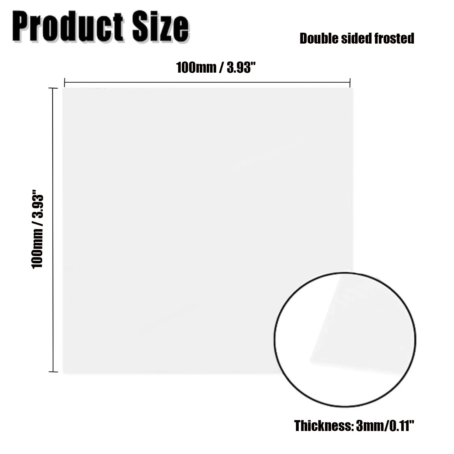 1pc 100 100mm double sided frosted acrylic board sheet for diy picture frames light box