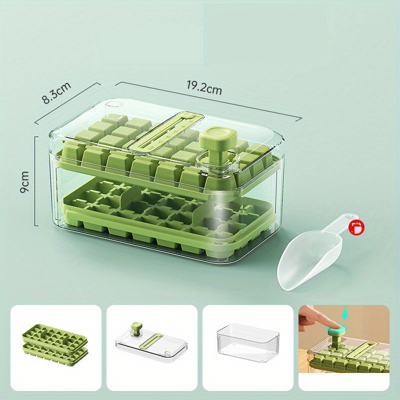 TEMU 56pcs Ice Cube Mold Ice Lattice Ice Cube Tray With Lid And Bin 2 Pack Ice Cube Trays For Freezer, Fathers Day Gift