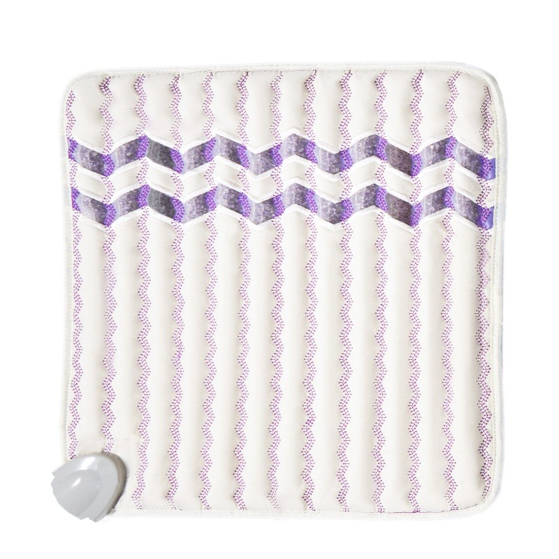  heating pad with amethyst gemstones negative ions portable heating mat for muscle relaxation   circulation and relaxation no battery needed white with purple accents heating pad for back muscle relaxation tool elegant design durable construction Product details 8
