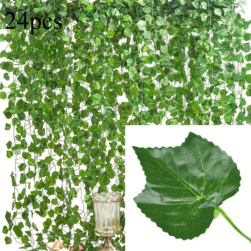 24 stck outdoor grn efeu blatt wandbehang deko  - Temu Germany
