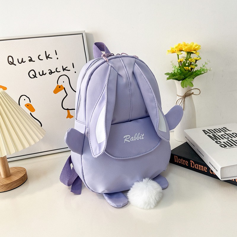TEMU 1 Personalized Custom Name Initial Cute Rabbit Backpack, Adorable Rabbit Ears - Dye-sublimation Custom Name, Zipper Closure - Ideal For Travel