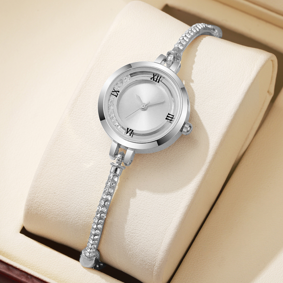 A Delicate And Elegant Women'S Watch Adorned with Decorative Rhinestones, a Minimalist Quartz Watch, The Perfect Gift for Your Girlfriend on Valentine'S Day, Does Not Include a Gift Box