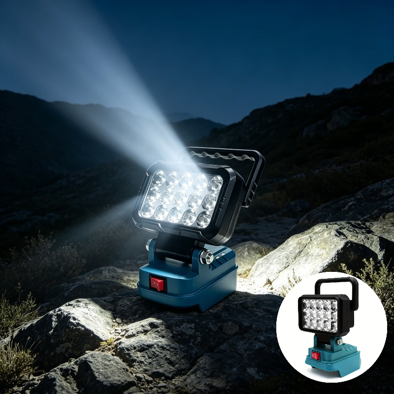 TEMU Led Work Light, Compatible With Makita 18v Lithium Battery (battery Not Included), Led Spotlight - 15pcs Led Handheld Work Light With Adjustable