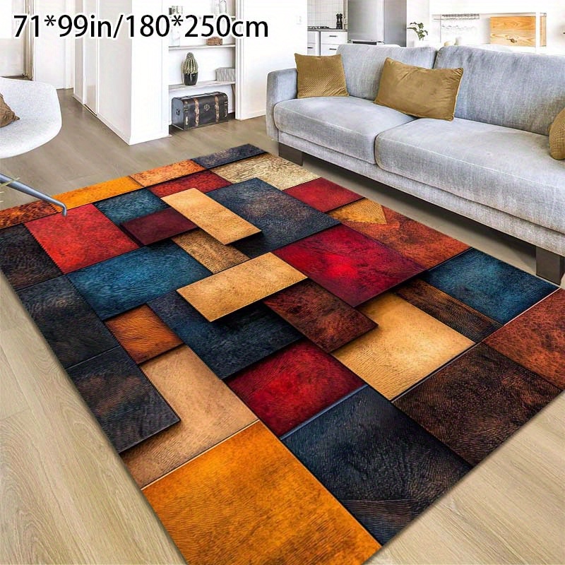 TEMU A 1pc Area Rug Made Of Golden Diamond Velvet, Weighing 800 Grams Per , Featuring A Non-slip Dotted Plastic Bottom With A Patterned Design. It