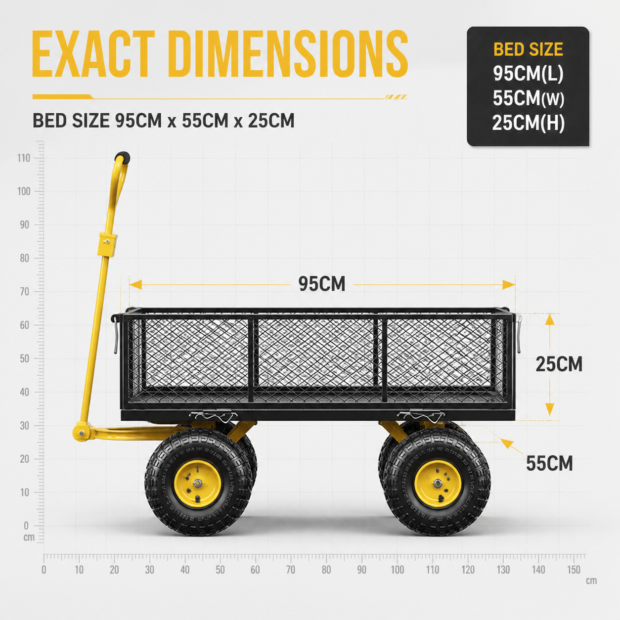 Image of 500kg Heavy-duty Hand Truck & Utility Cart Suitable For , Garden, Warehouse Loading - -terrain Trolley With Side-loading, Wagon For, Farm, Lawn Care, Outdoor Cart (no Color Limit)