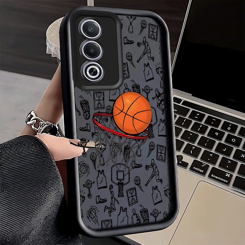 TEMU Phone Case - Black And White Basketball Hoop Phone Case, Made From Soft Tpu Material, Offering High Quality And Protection, Compatible With Oppo