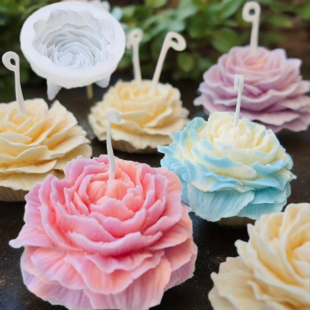3D Peony Silicone Mold - Flower Shape For Soap, Candles, Clay & Cake Decorating