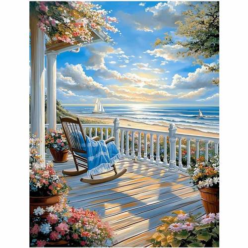 professional art use diy painting by numbers for adults frameless cozy afternoon on canvas for home decor relaxing creative gifts for beginners women men 16x20inch