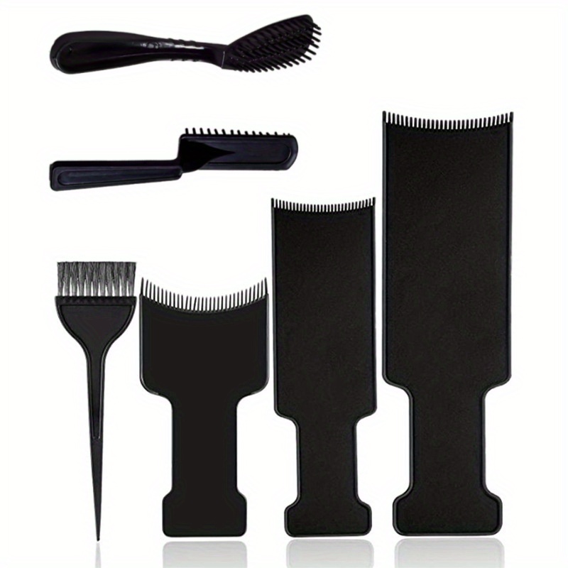 E-shop 6-teiliges Haarfarben-Highlighting Board Kamm Set, Haarfarben- und Öl-Kamm, Highlighting Board Robuster ABS-Kunststoffgriff, Nylonborsten für
