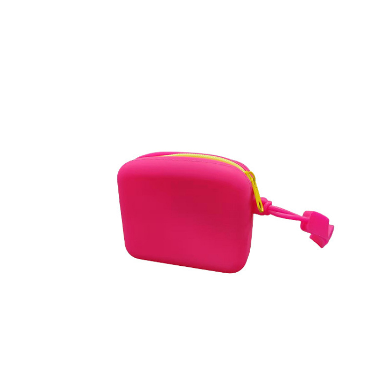 TEMU Sac de rangement mini en silicone avec fermeture éclair, petit sac de rangement portable pour câbles de données, cosmétiques, pièces de monnaie