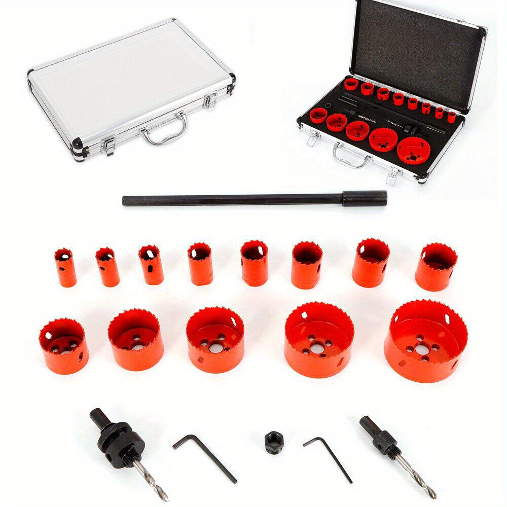 17pcs Set Hss Core Drill Bit Set With Case 19-76mm