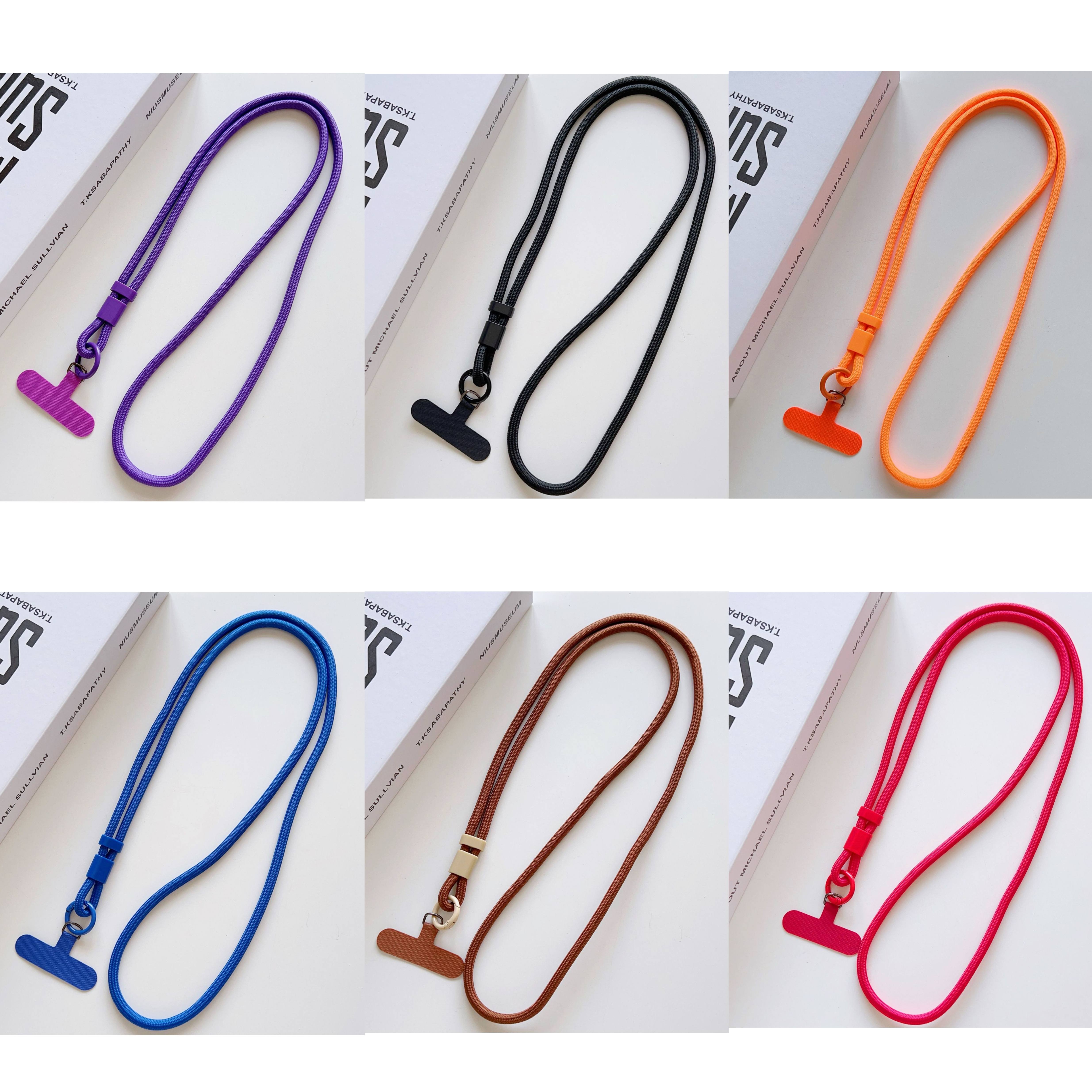 TEMU 6pcs Adjustable Nylon Long Phone Lanyard Neck Strap - Crossbody Strap With Detachable Hook, Suitable For Outdoor Sports, Travel, And Daily Use -