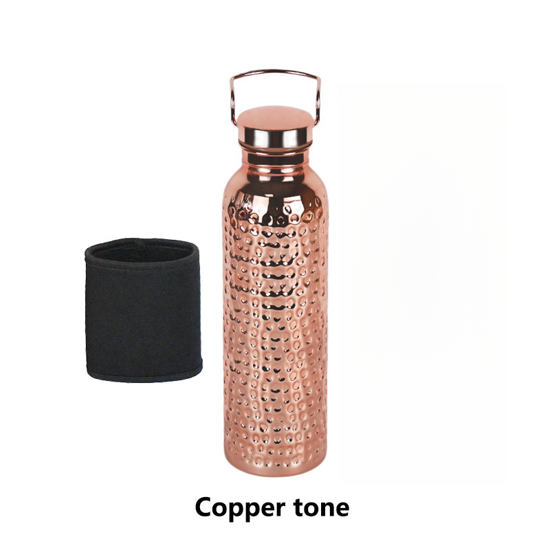 TEMU 800ml Water Bottle With Handle, Electroplated 304 Stainless Steel Sport , Portable Reusable Gym Drinkware With Brush