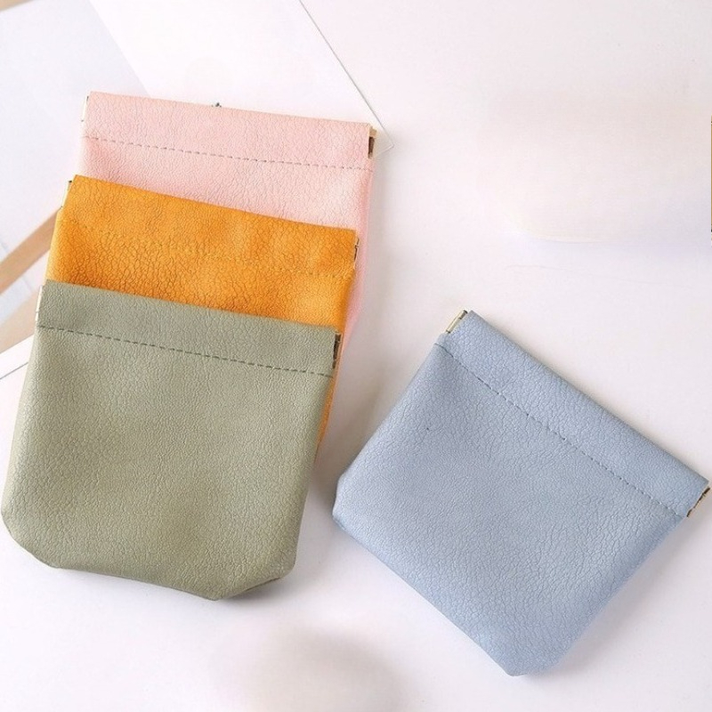 TEMU Lot de 4 mini sacs de rangement, porte-clés, porte-monnaie portable, pour des cosmétiques, imprimés, pour rouges à lèvres et objets, pince à