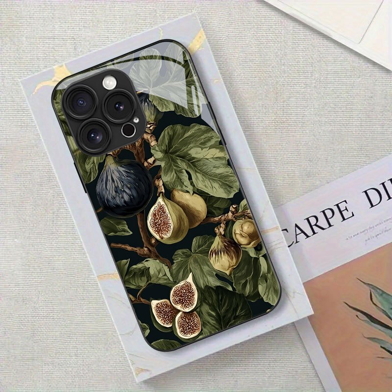 TEMU Phone Case - Exquisite Fig Plant Print Phone Case With Lens Protection, Suitable For Iphone 16/16pro/16promax/16plus/15/15plus/15pro/15promax,