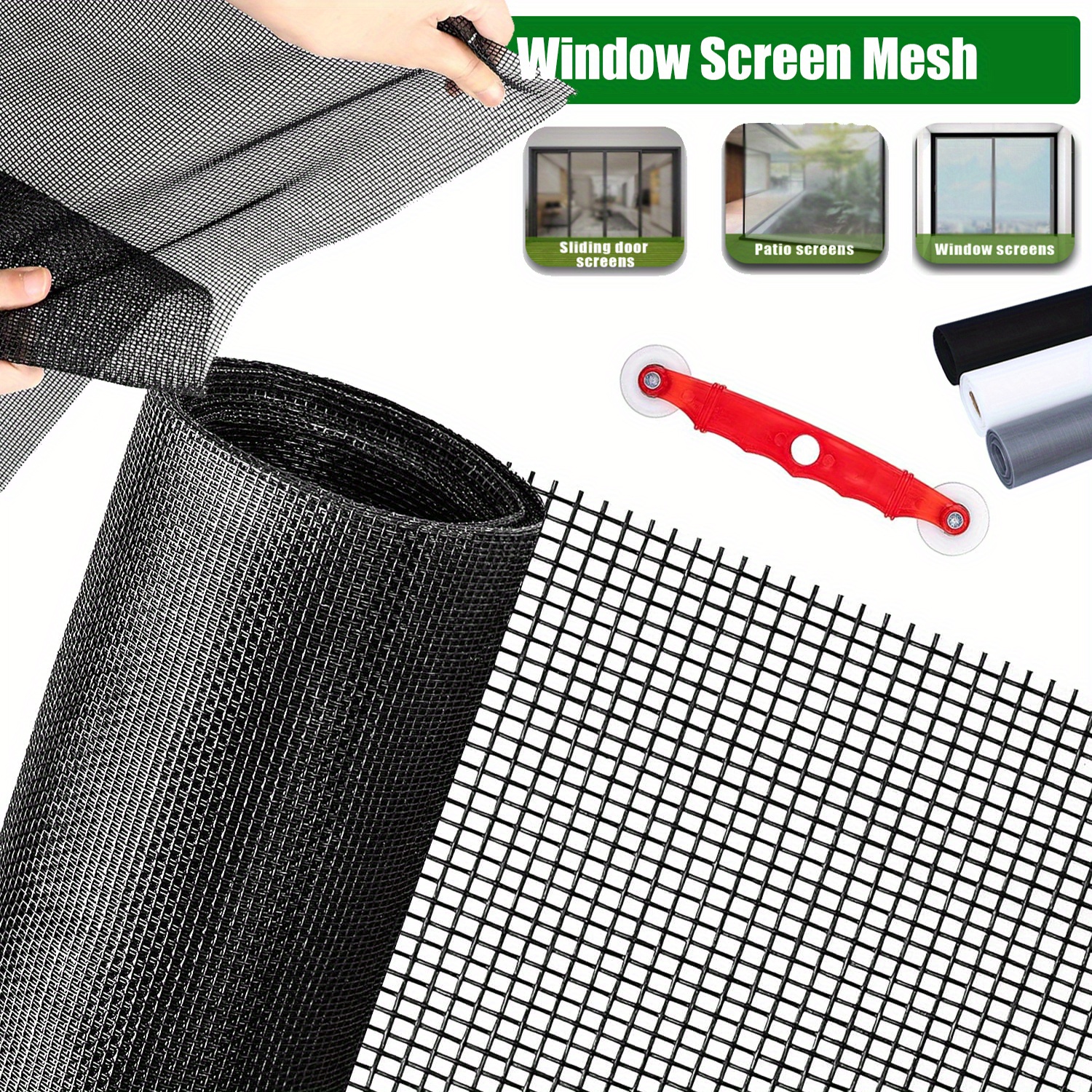 Fiberglass Screen Fiberglass Window Screen Replacement - 39x118 Inch ...