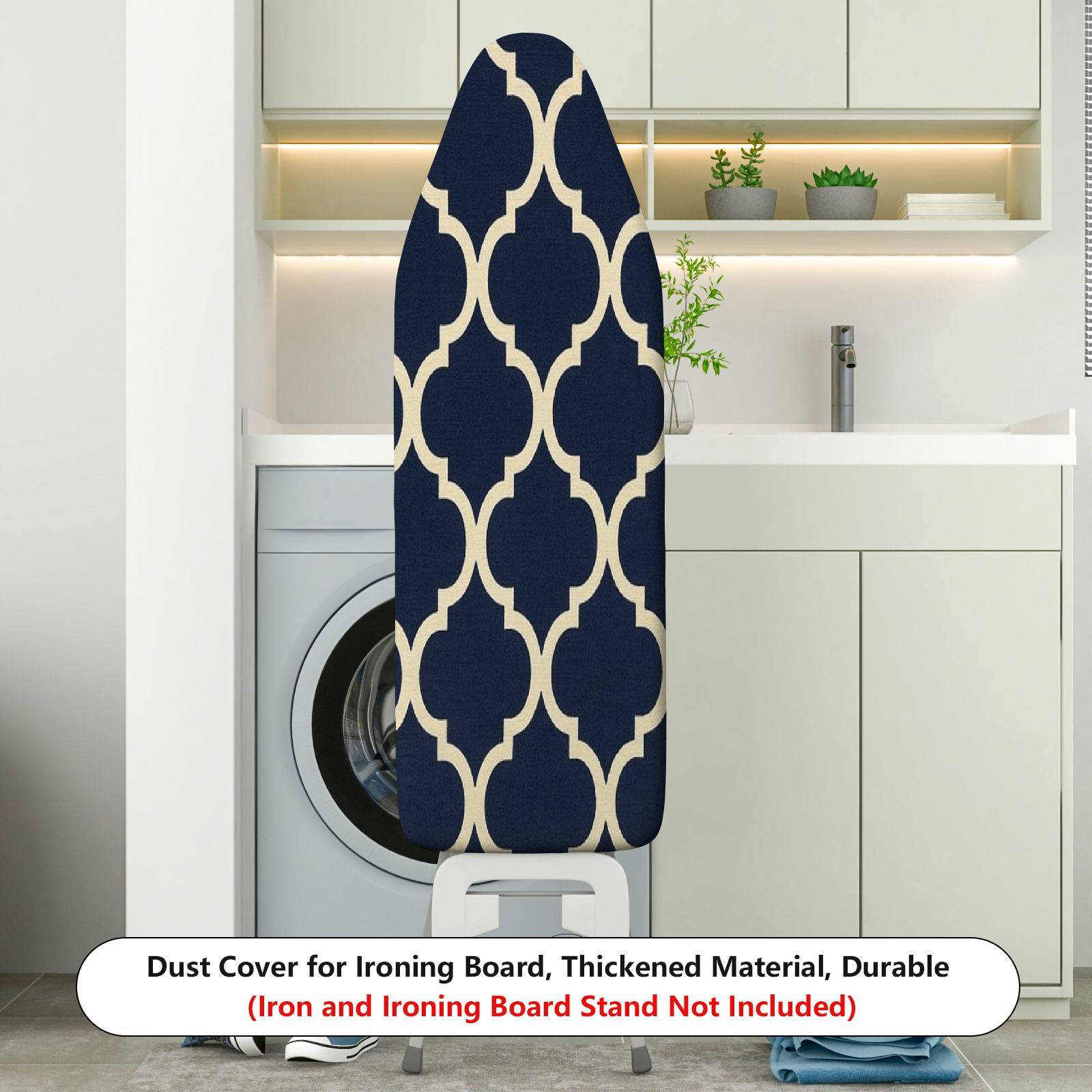 TEMU 1pc Dust Cover Geometric Navy Modern Home Ironing Board Cover( Excluding Ironing Board), Geometric Theme, Christmas Ironing Board Cover(