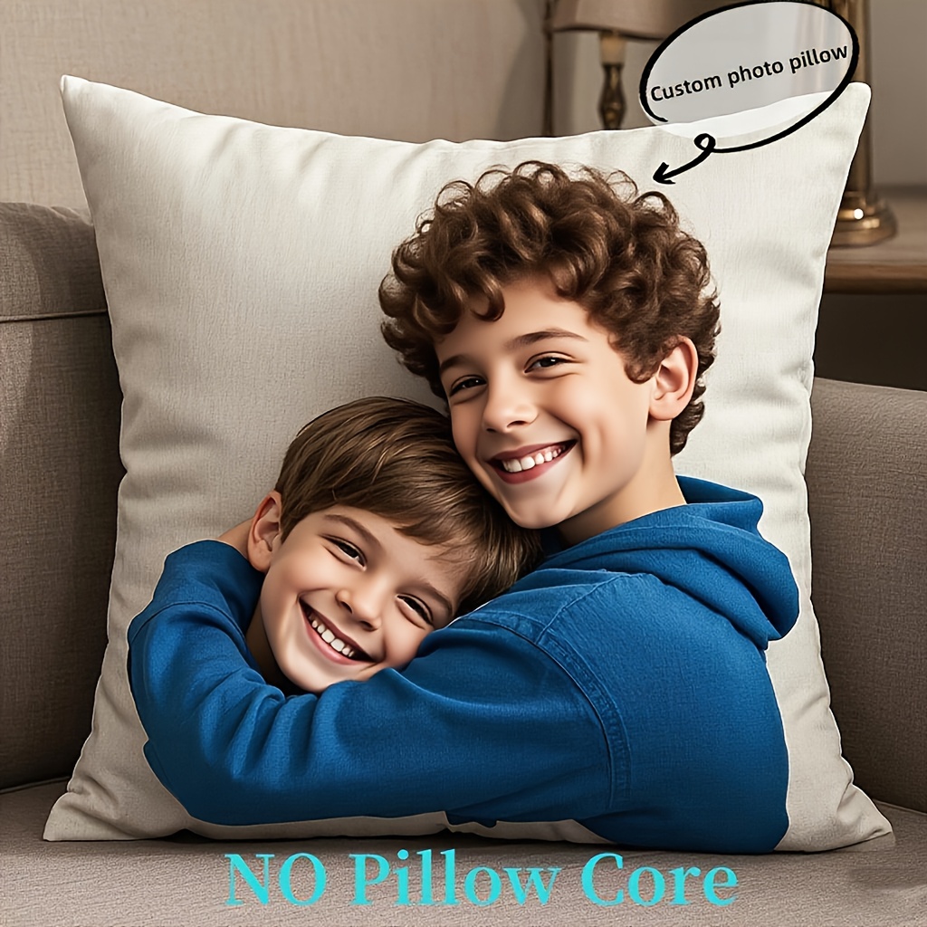 TEMU Almohada Personalizada con Foto - Impresión Personalizada de Cara y Foto, Cierre de Cremallera, Lavable a Máquina - tus Propias Fotos para Hacer