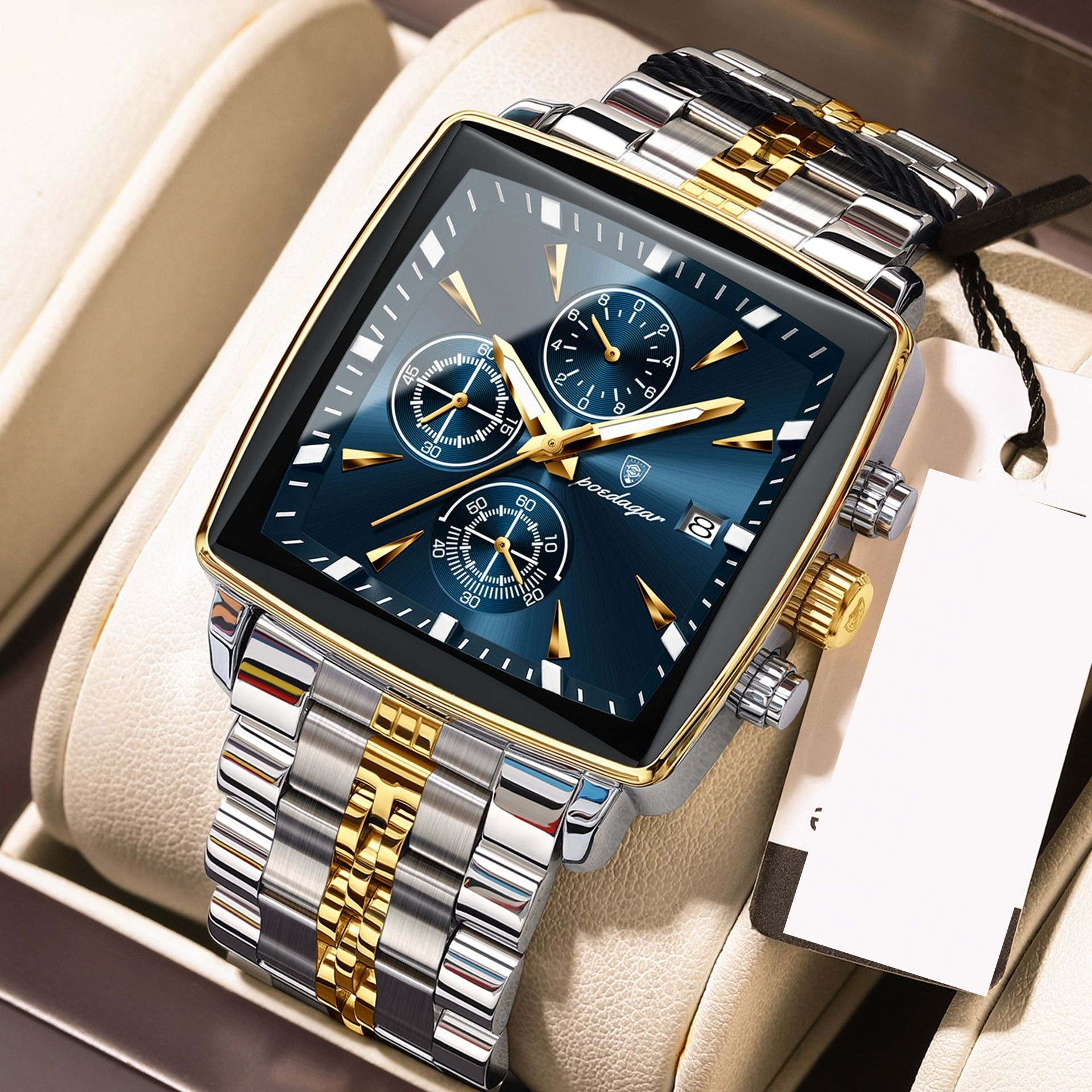 Image of Fashionable Business Men's Watch, Square Men's Watch, Suitable For Short Distance Travel And Workplace Negotiations, Presenting A Calm And Elegant Temperament, As A Christmas Gift For Father