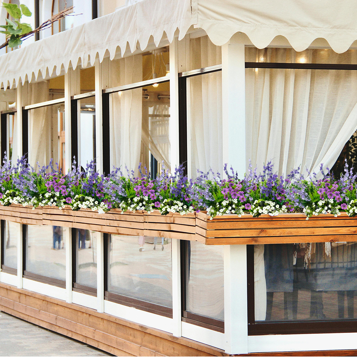 HBell - 12 mazzi di fiori artificiali per esterni, resistenti ai raggi UV, in finta plastica, per interni ed esterni, da appendere, per giardino, veranda, finestra, fattoria, decorazione (fucsia