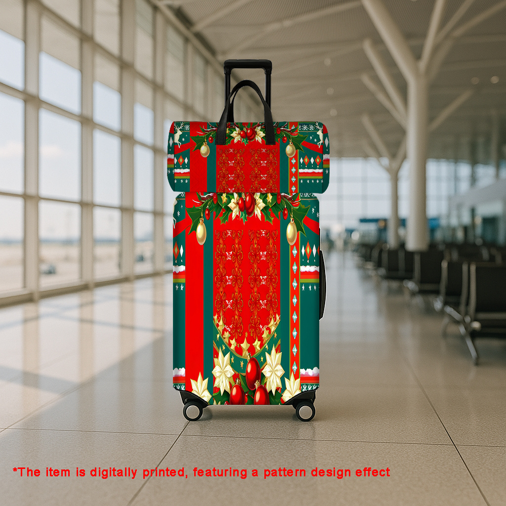 2pcs Christmas Printed Pattern Luggage Set with Travel Bag