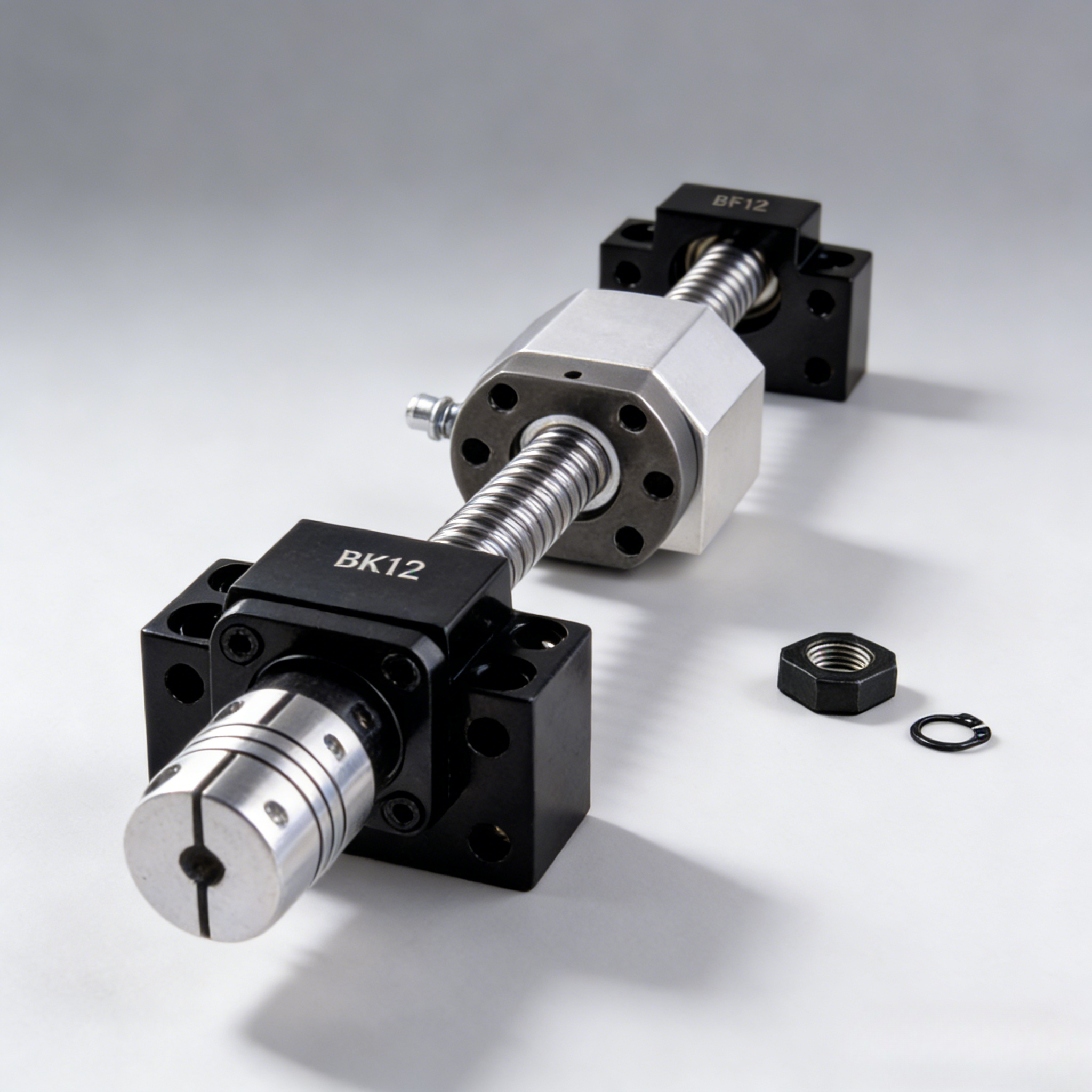 Image of 1pc Sfu1605-600mm Ball Screw Kit, 16mm Diameter, For Cnc Machine Tools And Transmission Systems, Includes Bk/ Support & Nut Housing