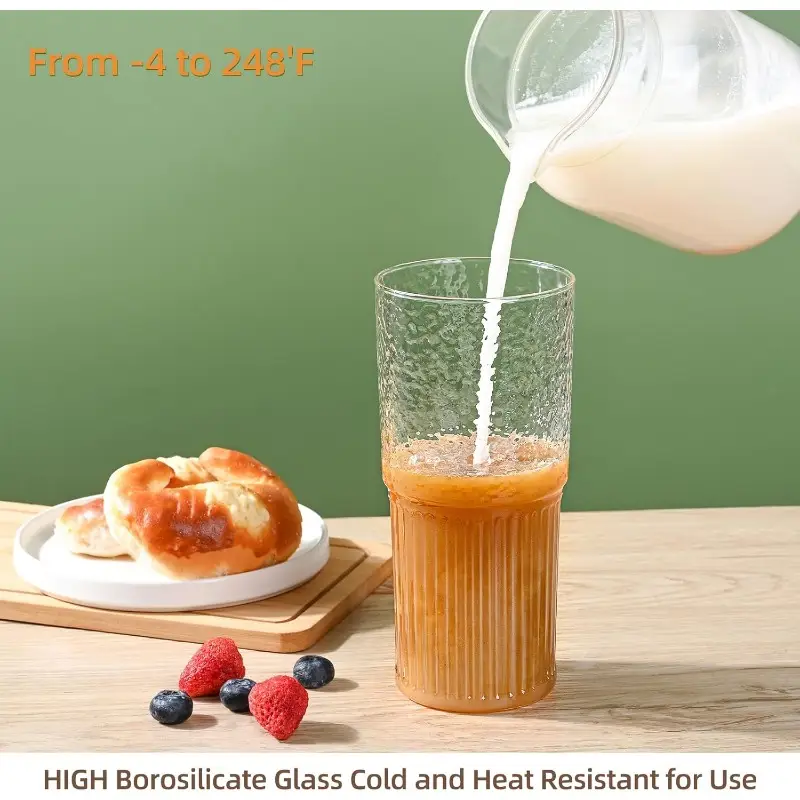 20oz high borosilicate glass tumbler with lid straw reusable wide mouth coffee cup clear smoothie cup for iced drinks durable stylish design home office or on the go use coffee travel mug office drinkware modern drinkware durable drinkware Product details 2
