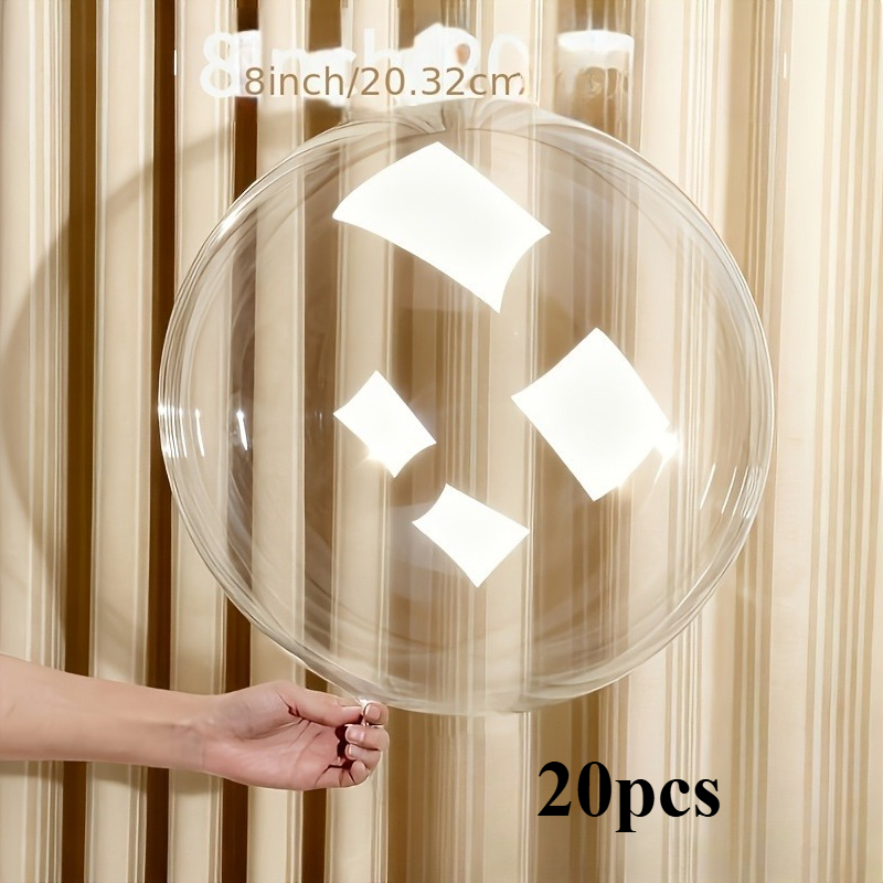 TEMU 20 piezas de globos de PVC transparentes pre-estirados, acabado liso y , reutilizables – La decoración para fiestas temáticas, se pueden llenar