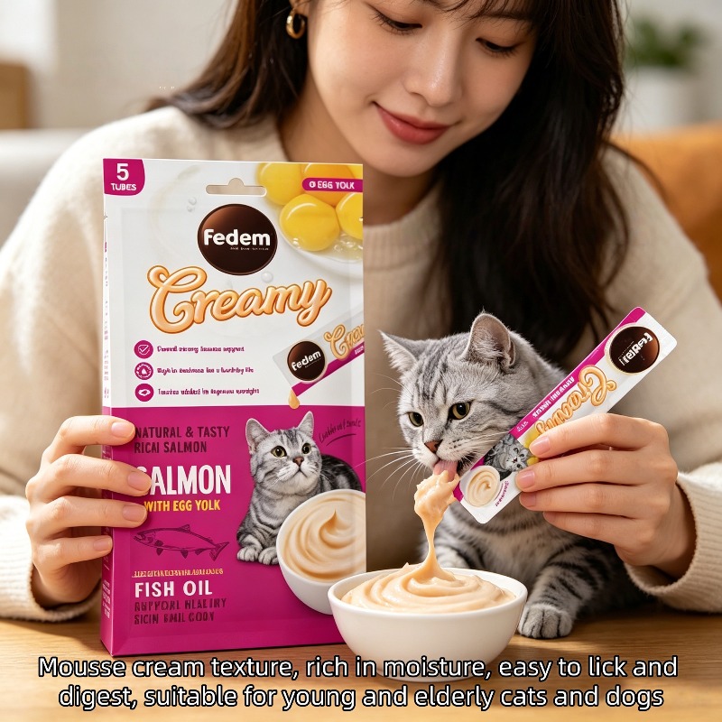   creamy salmon egg yolk cat sticks high moisture cat treats with   for   and   support Product details 4