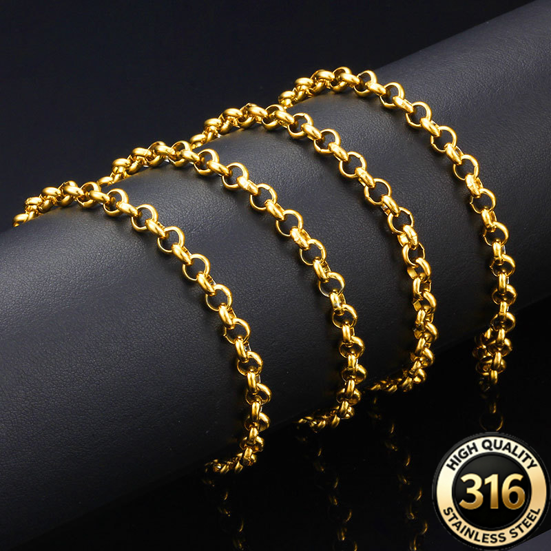 Unisex O-Chain Stainless Steel Necklace, Hypoallergenic Gift