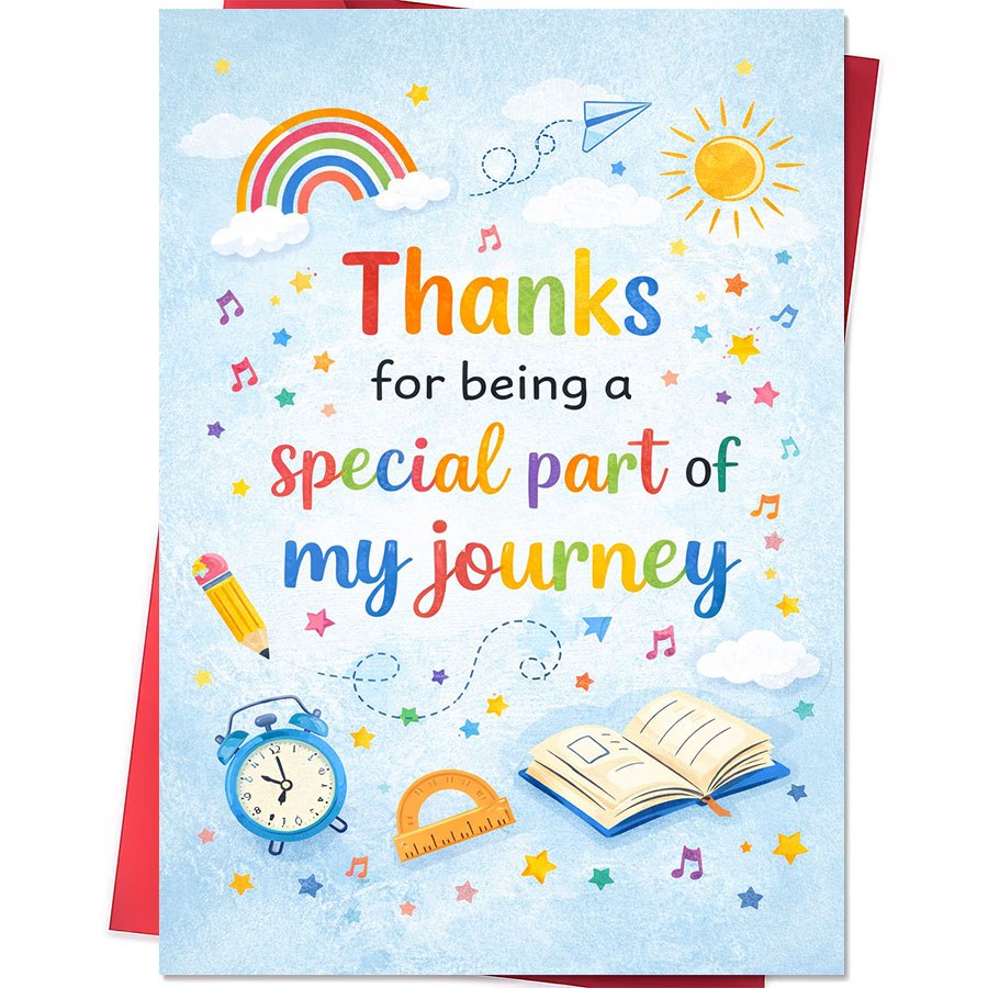 TEMU 1 Card & Envelope Teacher Thank You Card Suitable For Teachers From Students - English Language Paper Gratitude Card With Suitable For Occasions