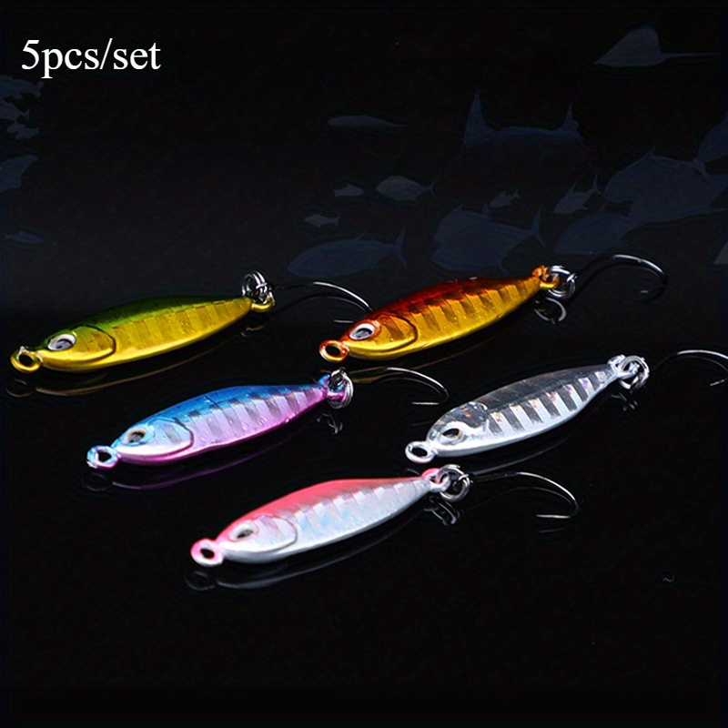 Avlcoaky 5pcs/ Set 3.8cm/ 5.5g Fishing Jig Casting Fishing Jigs Saltwater Jigging Lure