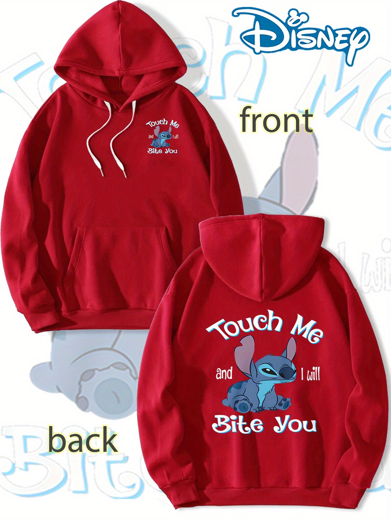   hoodie dual sided print red cartoon graphic pullover for men high quality comfortable casual wear   outdoor hooded sweatshirt with applique detail casual wear hoodie hooded sweatshirt applique detail hoodie