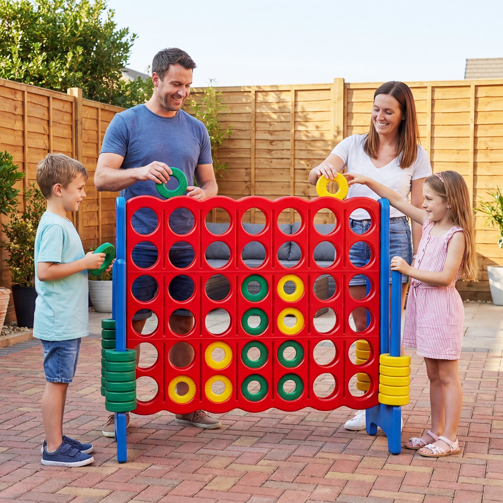 item picture jumbo giant connect four   set with carry bag   42 chip rings 2 reset levers suitable for indoor   board   for kids and   portable   for parties camping competitions