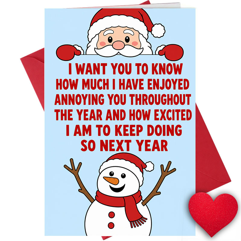 TEMU Funny Christmas Card For Holiday - " To / How Much I Have / You" - Christmas Greeting Card, Holiday Gift Idea