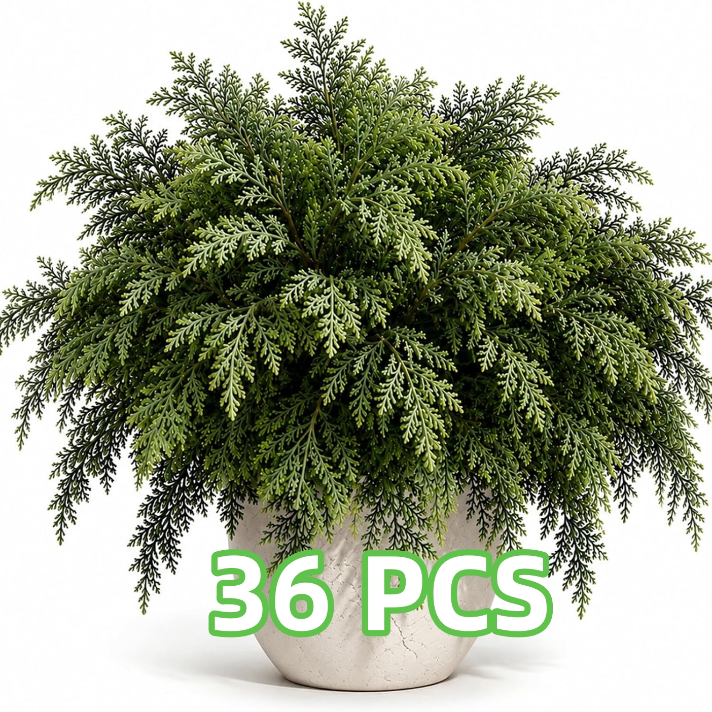 TEMU 36pcs Artificial Cedar Branches, 11.8 Inch Real Touch Christmas Greenery Pine Picks Soft Textured Material With Realistic Look For Vase Filler,