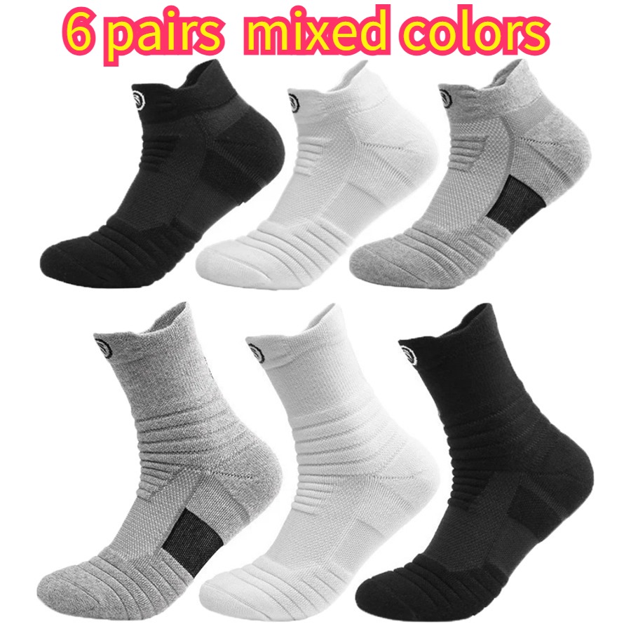 TEMU 6 Pairs Of Unisex Low-cut Socks, Summer Sports Socks For Men And Women, Short And Long Casual Socks For Couples, Featuring A Minimalist Solid ,