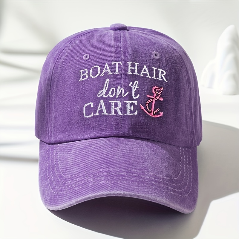 Embroidered Fisherman Hat Boat Hair Washed Baseball Unisex Trucker Hat Breathable Adjustable Golf Hat Women's Summer Fashion Curved Brim Hat Men's Y2k Couple Hat