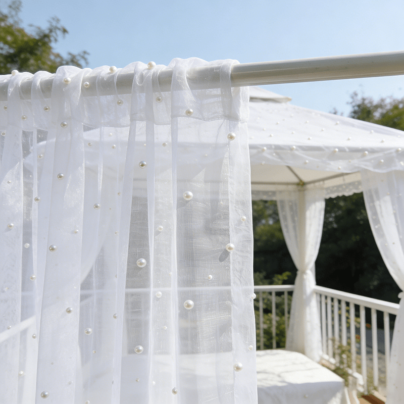 TEMU 1 pièce Moustiquaire de fenêtre transparente et réglable, panneau de rideau à passe-tringle, convient pour une utilisation en extérieur, panneau