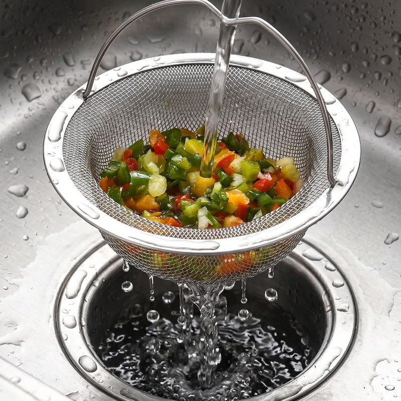 Stainless Steel Sink Strainer with Lifting Handle, 3pcs