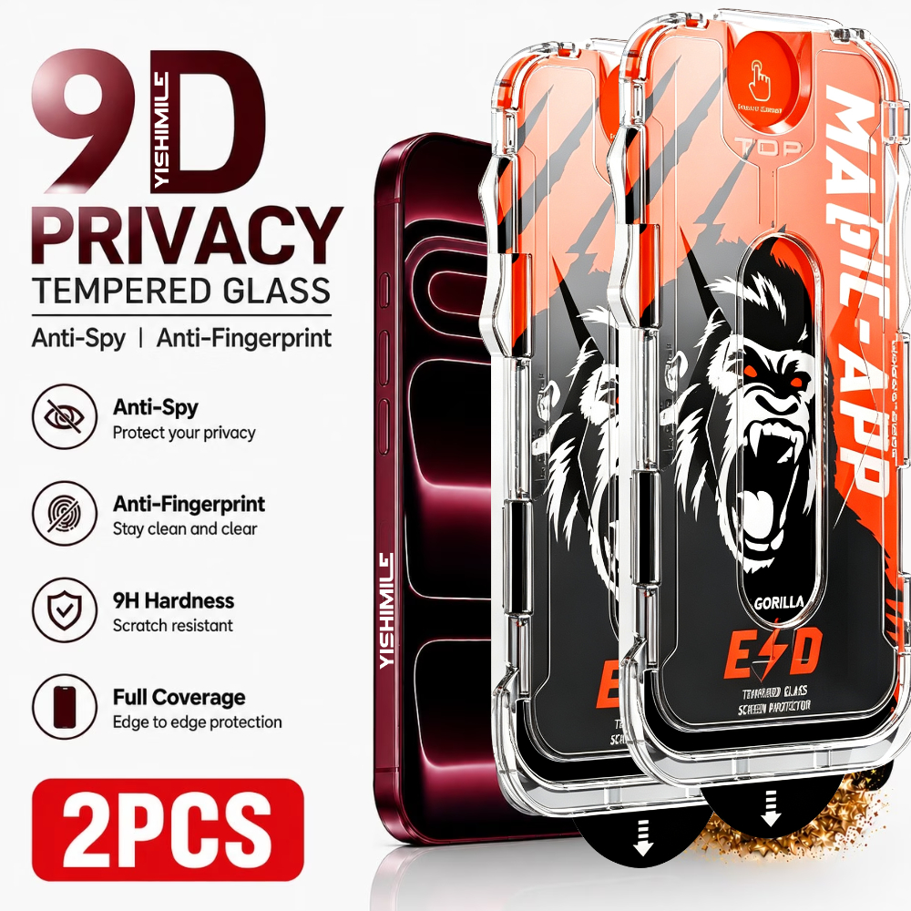 TEMU 2pcs Anti Spy Privacy Tempered Glass Screen Protector, For Iphone 18 Pro Max/18 Pro/17 Pro Max/16 Pro Max/15 Pro Max/14 Pro Max/13 Pro Max/12