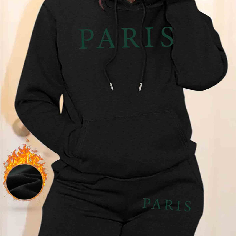 

's Fleece-lined & Set - Letter , Drawstring, Washable - For Fall/