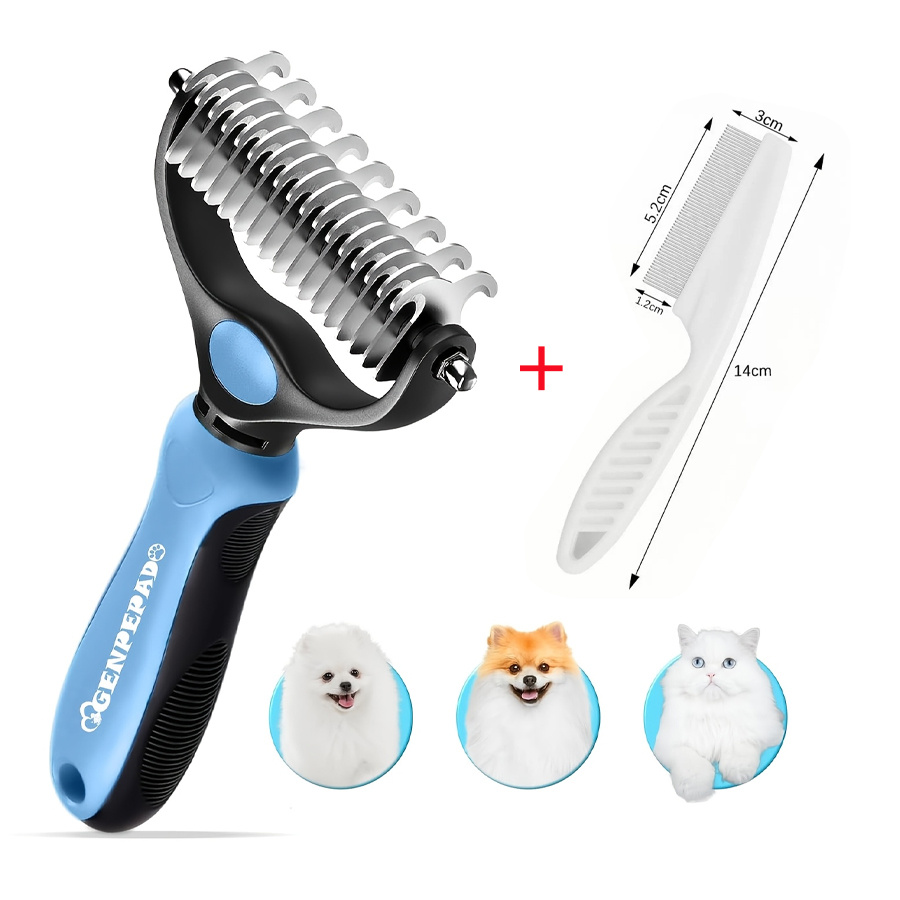 TEMU Cat And Dog Specific Hair Removal Comb, A Double-sided Stainless Steel Toothed Untwisting Comb With Wide , Used For Untwisting, Removing Hair,