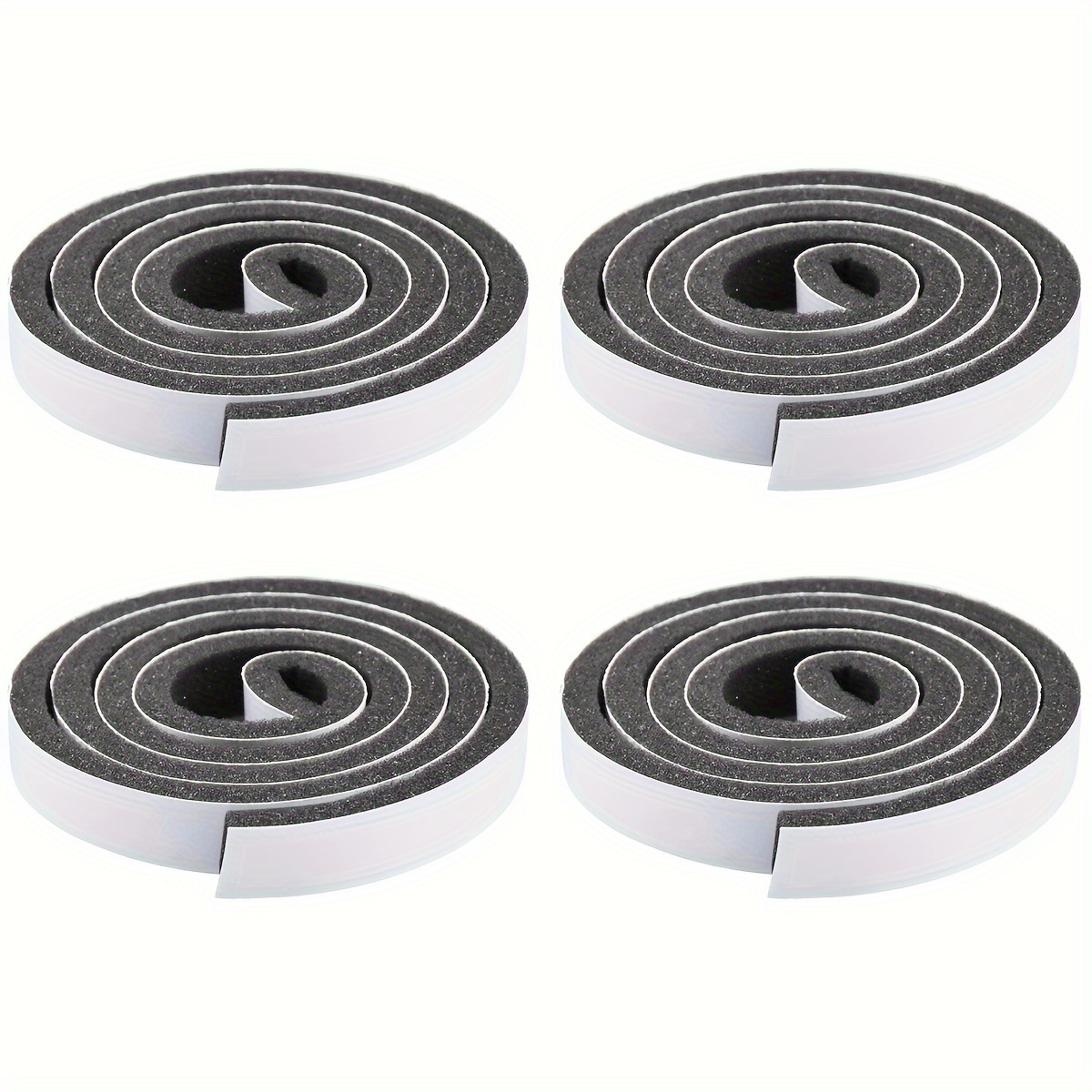 Image of 4 Rolls Of Foam Sealing Strips, Soundproof Sponge Window And Door Sealing Strips, Aluminum Window Windproof Strips, Plastic Steel Window Strips, Anti-collision Windproof Strips