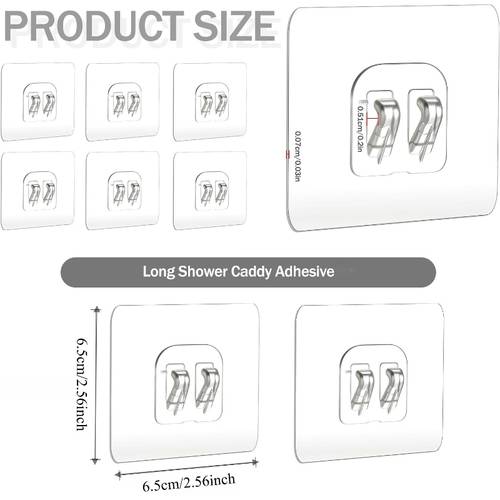 8pcs shower shelf replacement set strong transparent hooks no drill shower shelf shower shower hooks