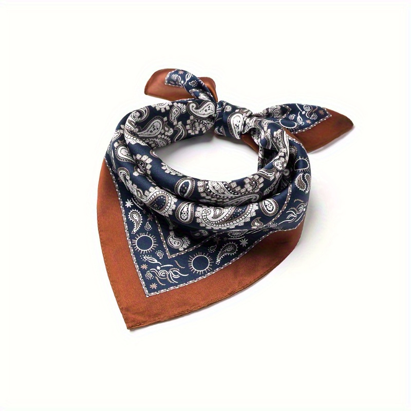 

1 Vintage Men's Bohemian Paisley Square Scarf - Lightweight Polyester, Smooth , Ideal For Suit Pockets & Stylish Accessory