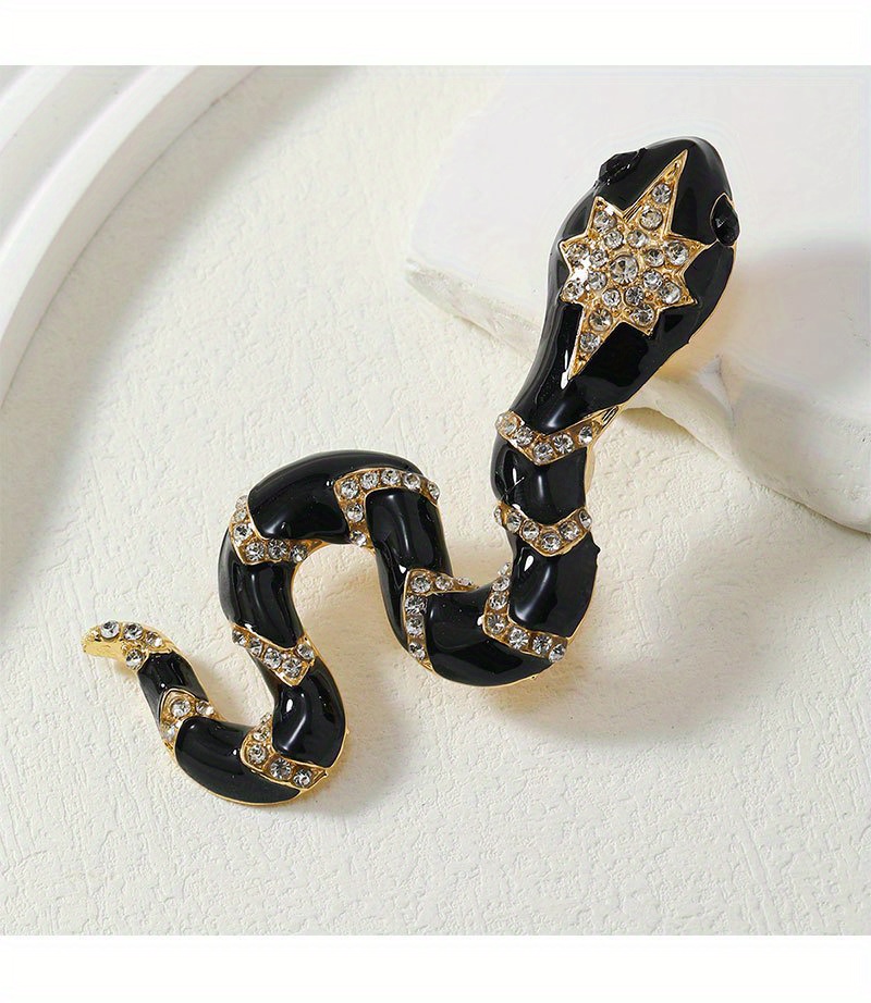 chic enamel snake brooch animal pin corsage novelty accessory details 1