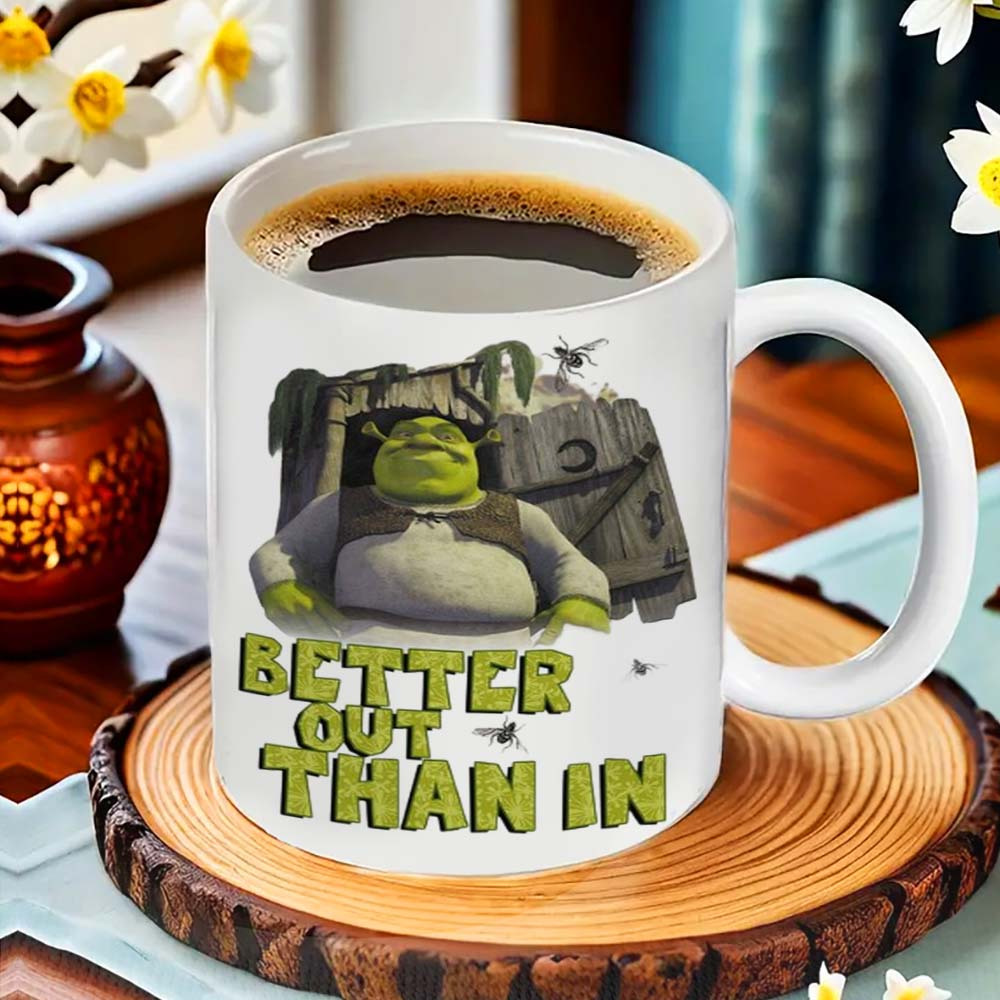 1pc   ceramic mug better out than in quote   no electricity needed ideal for office camping dining humorous   coffee cup details 0