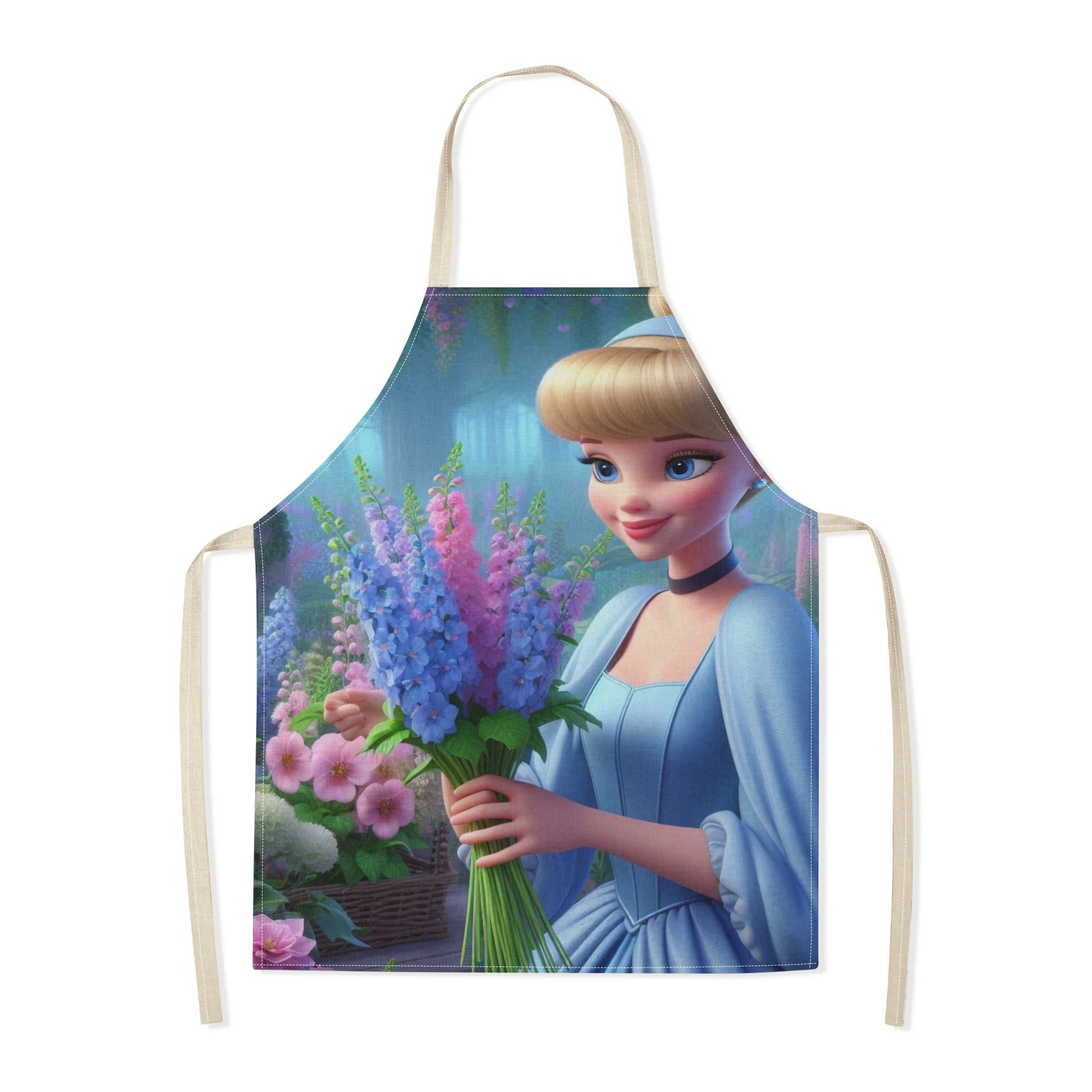 disney   a stylish waterproof apron featuring a cute cartoon design of princess  .   beautiful, fashionable, and simple, making  uitable for hotels, supermarkets, restaurants, fru hops, milk tea stalls, and   home use. details 6